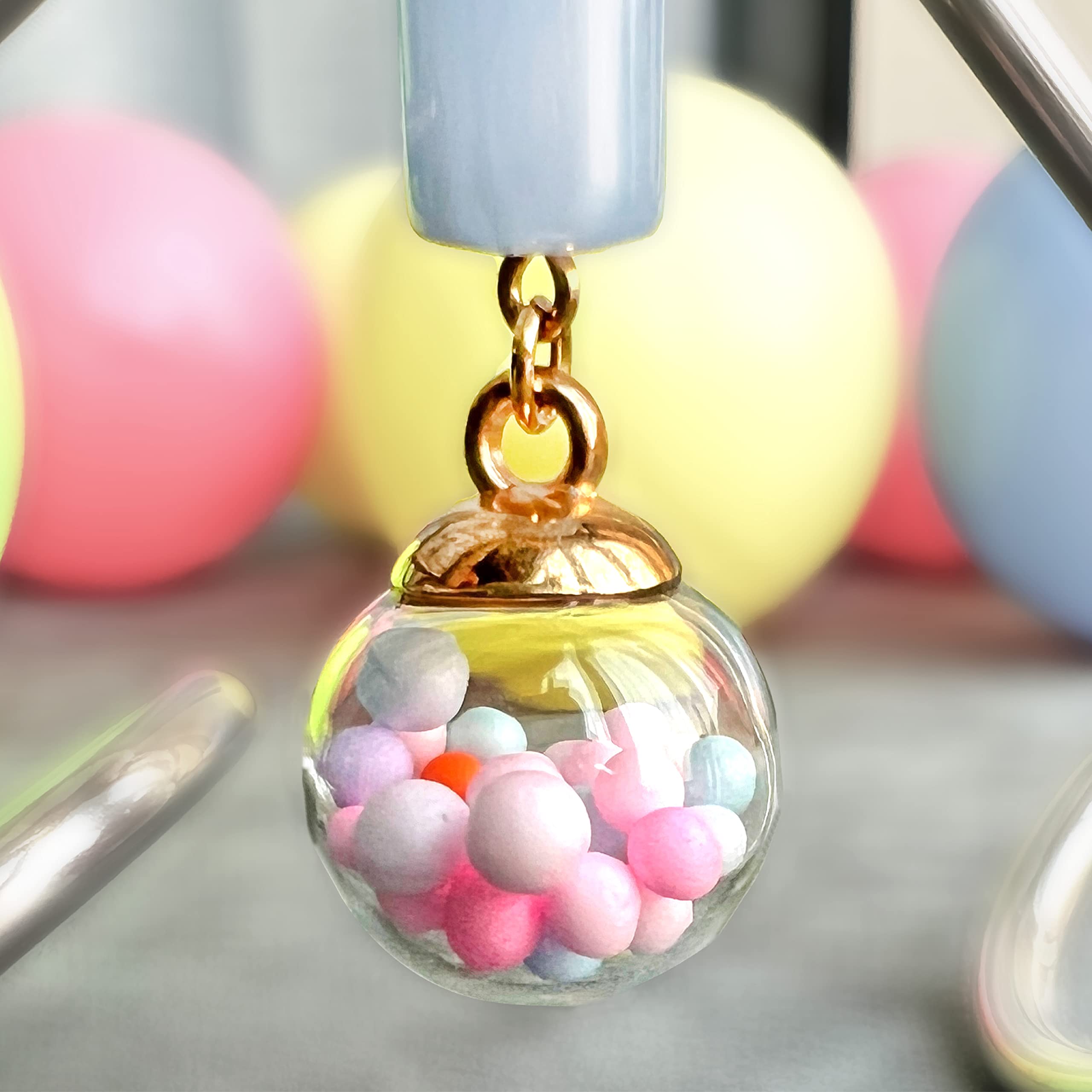 Francese Clip Orecchini Donna Argento 925 Handmade Originale Pendenti Gioielli Senza Buco Sfera di Vetro con Perline Colorate Orecchini Finti per Ragazza Anallergici Ideale Regalo per Donna Bambina