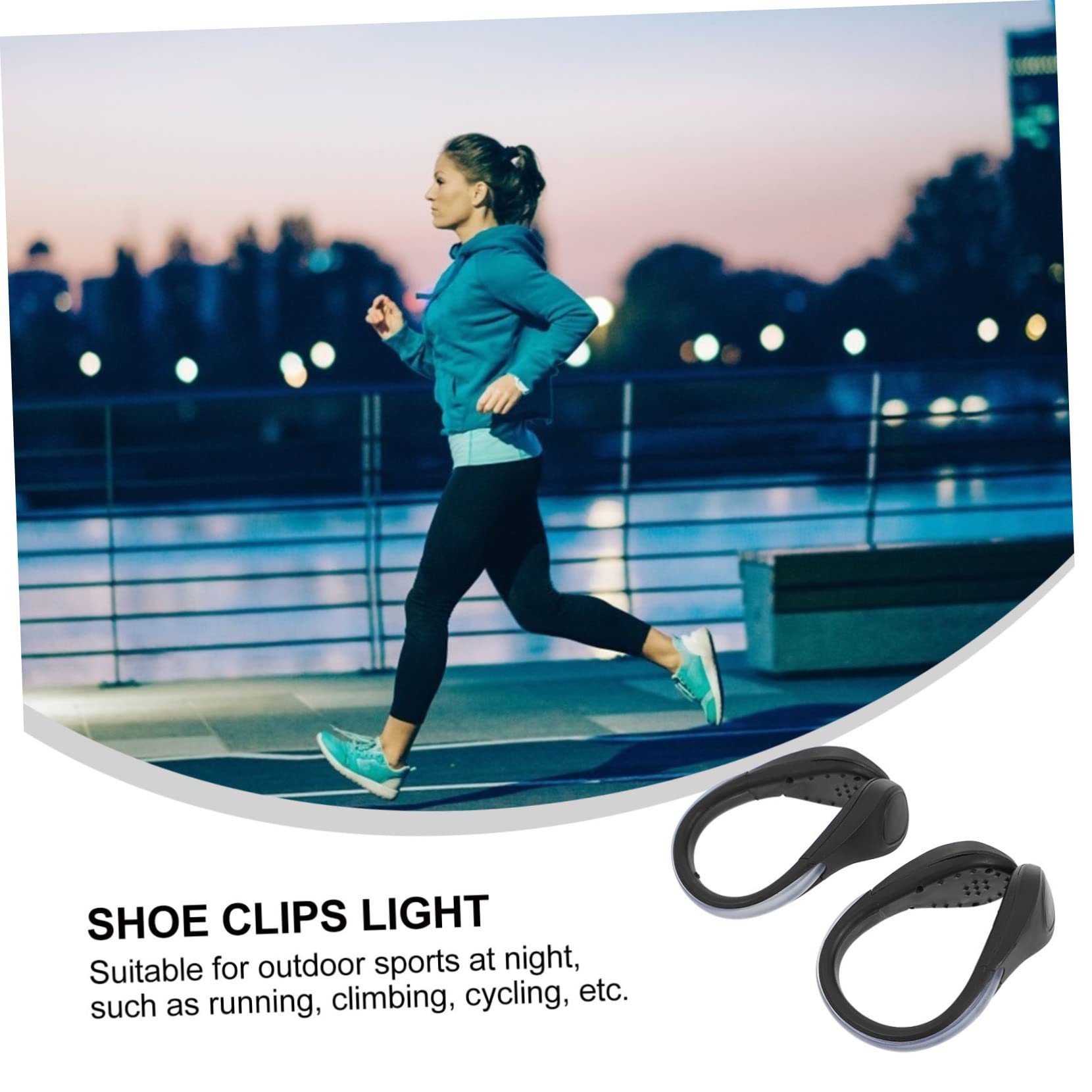 Kisangel 6 Piezas Zapato Luminoso Clip De Luz Luces De Advertencia del Zapato Pinzas para El Talón Clip De Zapato Linterna Led Noche para Correr Abs Anillo De Cadena Mascota