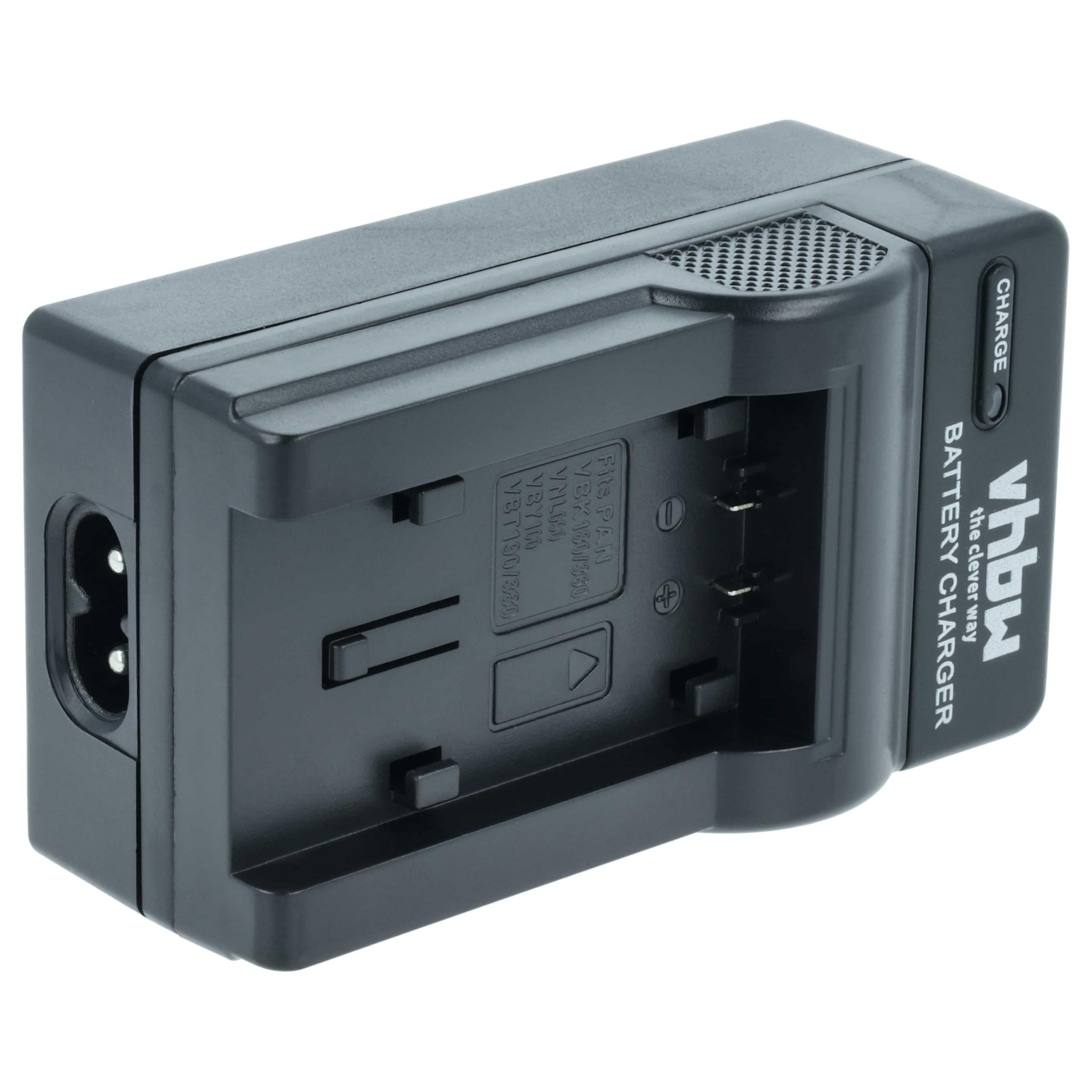 vhbw Ładowarka kompatybilna z Panasonic SDR-S45, SDR-S50, SDR-S70, SDR-T50, SDR-T70 baterii, kamer, DSLR -Wsparcie ładowania