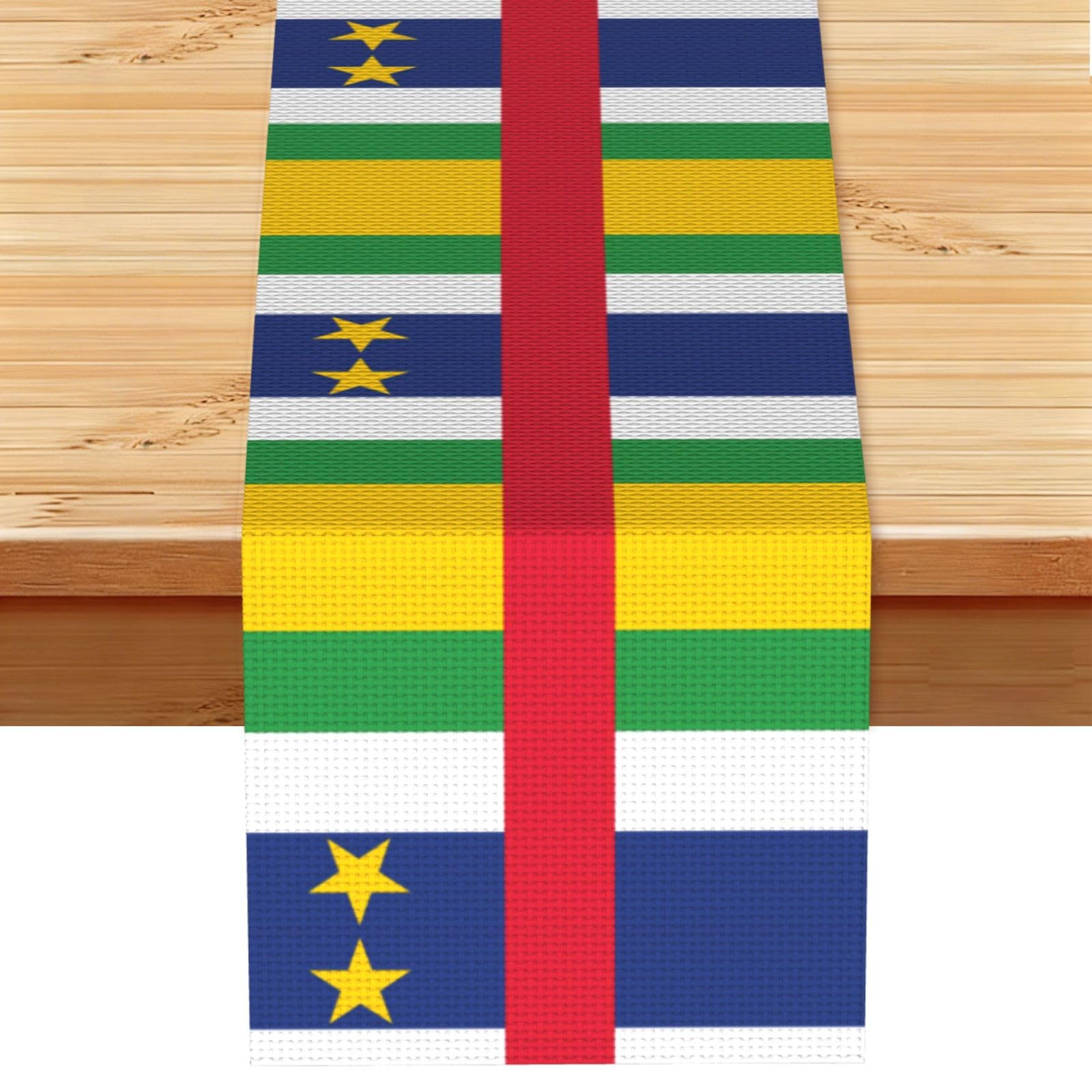 Central African flag Linen Feel Table Runner Wedding Party Home Decoration