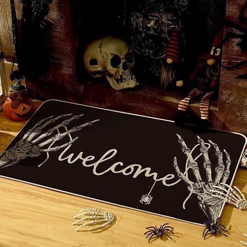 Miniatura 2 de Artoid Mode Hand Bone - Tapete de bienvenida de Halloween, decoración del hogar, tapete de bajo perfil, tapete para puerta de interior y exterior,