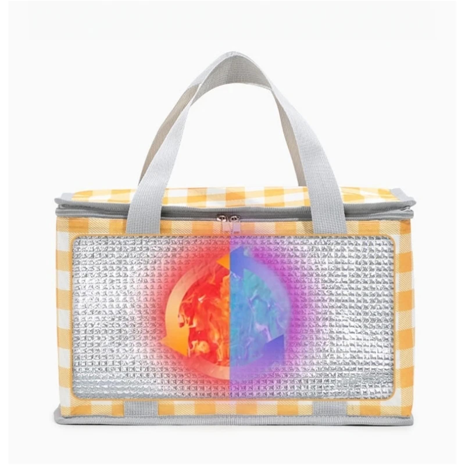 Sac Isotherme Repas Sac à Main Bento for Pique-Nique, Grande capacité, extérieur, étanche, résistant l'humidité, Isolation Thermique, Rangement Pliable(Red Checkered)