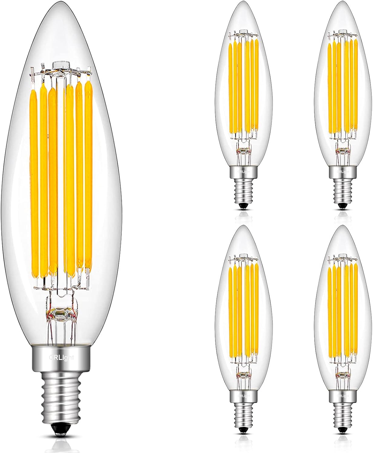 CRLight 10W High Brightness Dimmable LED Candelabra Bulb 3200K Soft