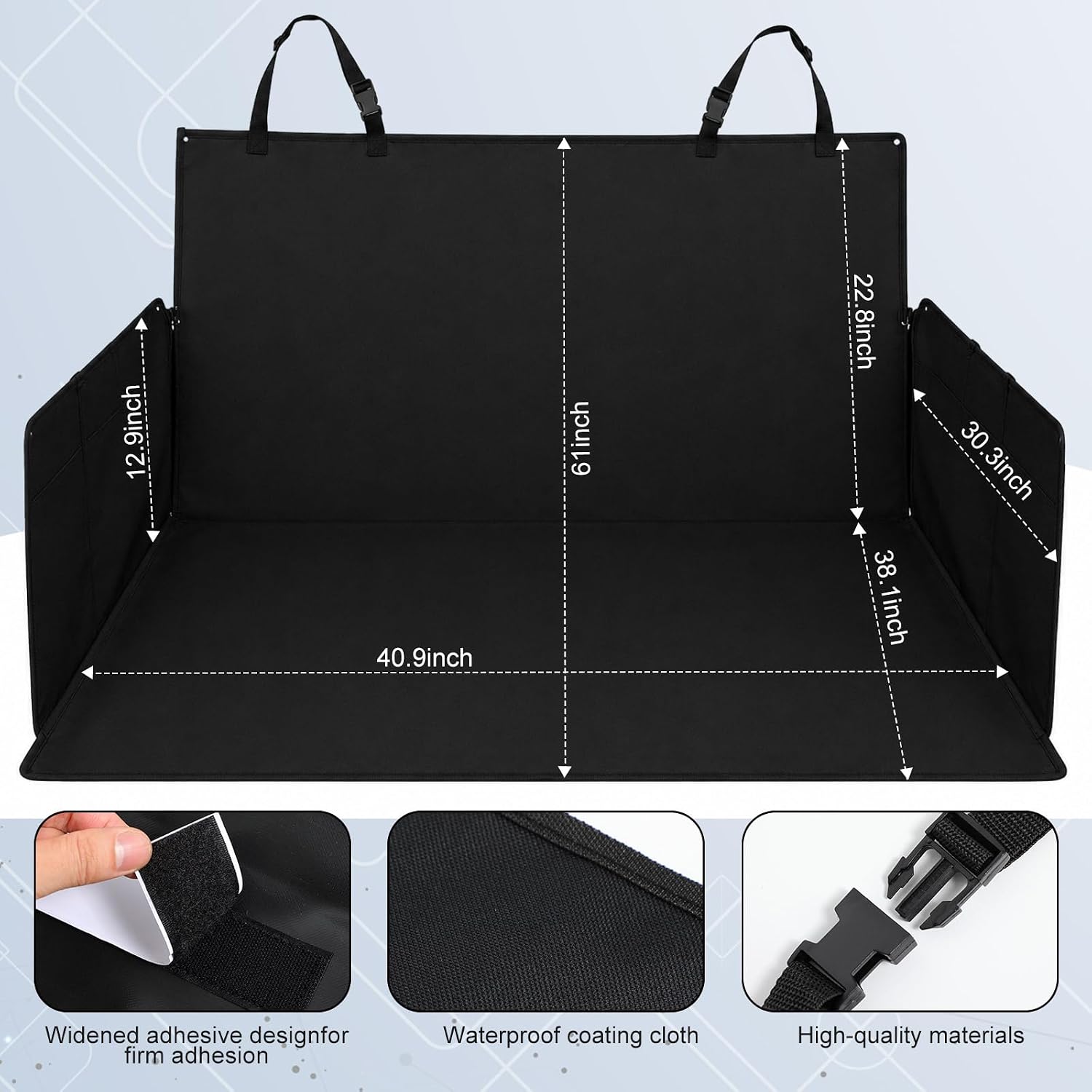 Hoteam Cargo Liner Dog Ramp Pet Travel Kit Waterproof Cargo Cover Pet Seat Mat 63" Long Oxford Portable Heavy Duty Non-Slip Ramps for SUV Car Truck Large Senior Dog Protect Joint Car Clean image 3