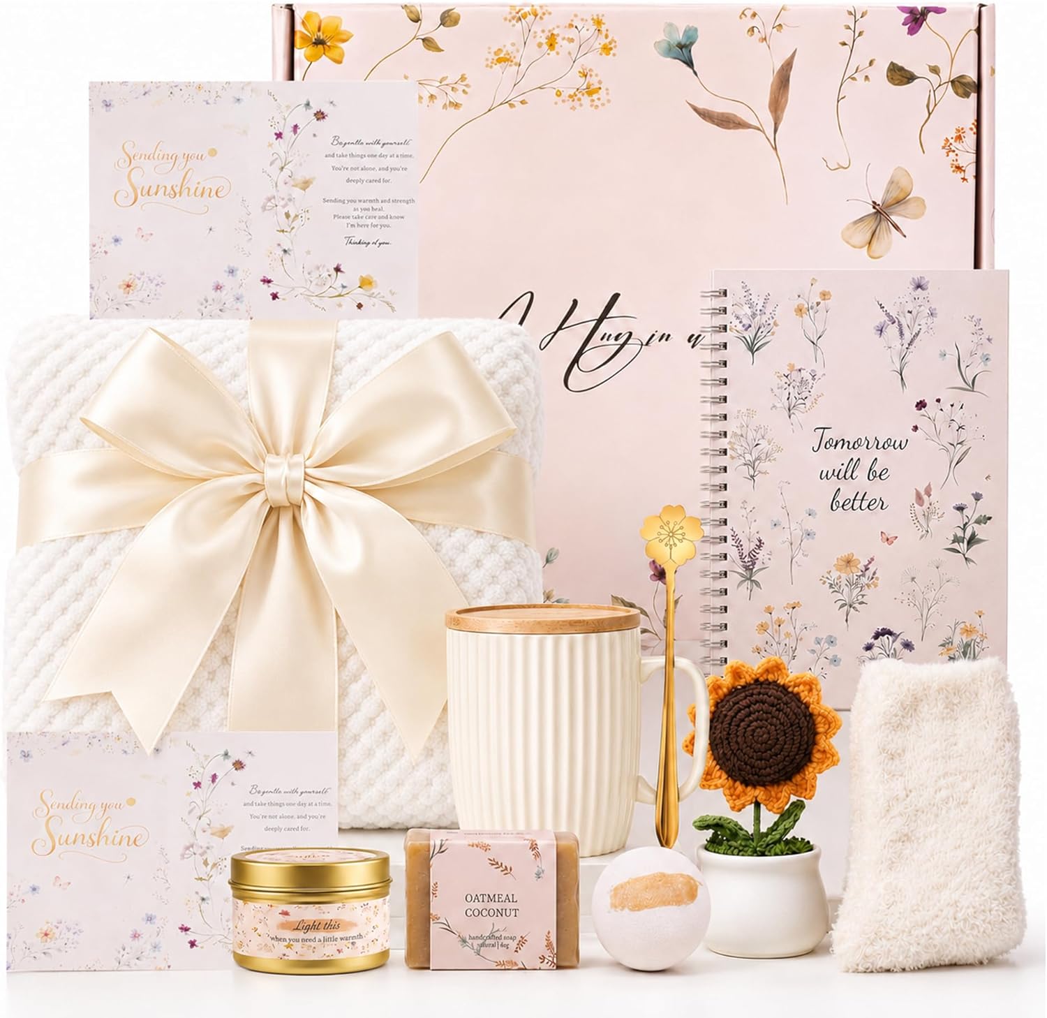 Get Well Gifts for Women, Self Care Spa Kit, Sympathy Care Package, Gift Baskets for Women, Thinking of You Gift for Mom, Sister, Friend