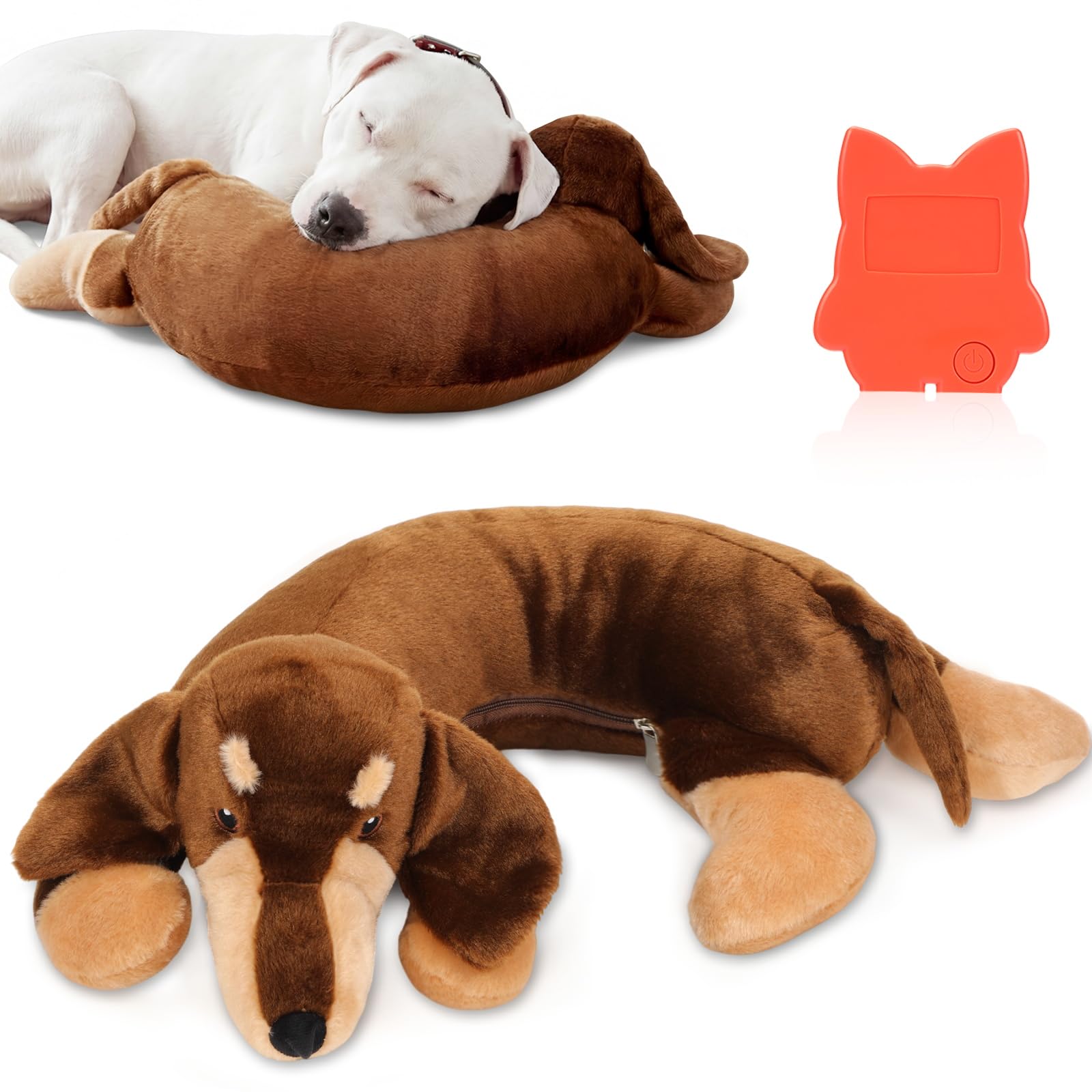 Soulchen Heartbeat Jouet en peluche pour soulager l'anxiété et soulager l'anxiété – Jouet confortable pour chiots – Aide au sommeil pour dressage de cage et de chenil – Compagnon douillet qui aide à