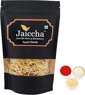 Jaiccha Ghasitaram Bhaidooj Gifts - Farali Chiwda 200 GMS in Black Paper Pouch