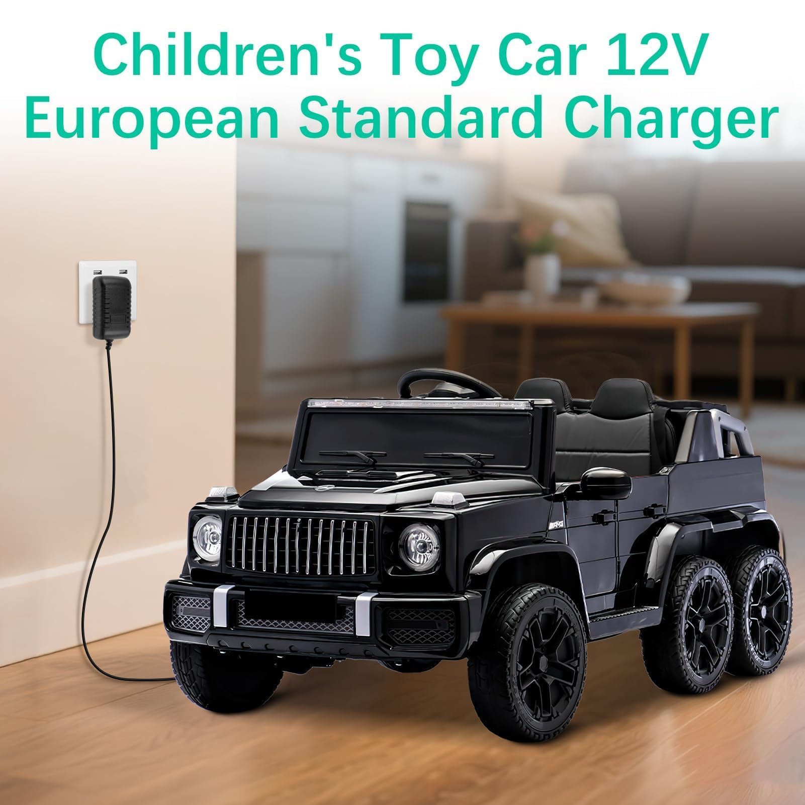 Caricabatterie 12V 1A per Bambini Guida Elettrica con Auto, 12V Caricatore per Guida Elettrica su Giocattoli motociclette elettriche per bambini SUV ATV Quad Moto, Connettore 2,1 mm x 5,5 mm