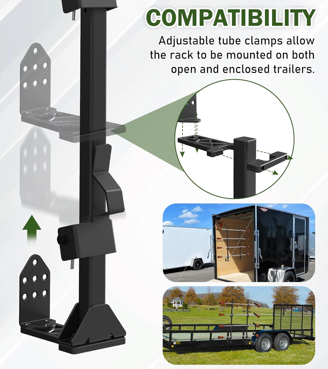 ELITEWILL Weedeater Rack for Open/Enclosed Trailers, Heavy-Duty 4 Place Commercial Trimmer Rack for Trailer Work Landscape Truck Holder Trailer Equipment Accessories Weed Eater Racks w/Lock