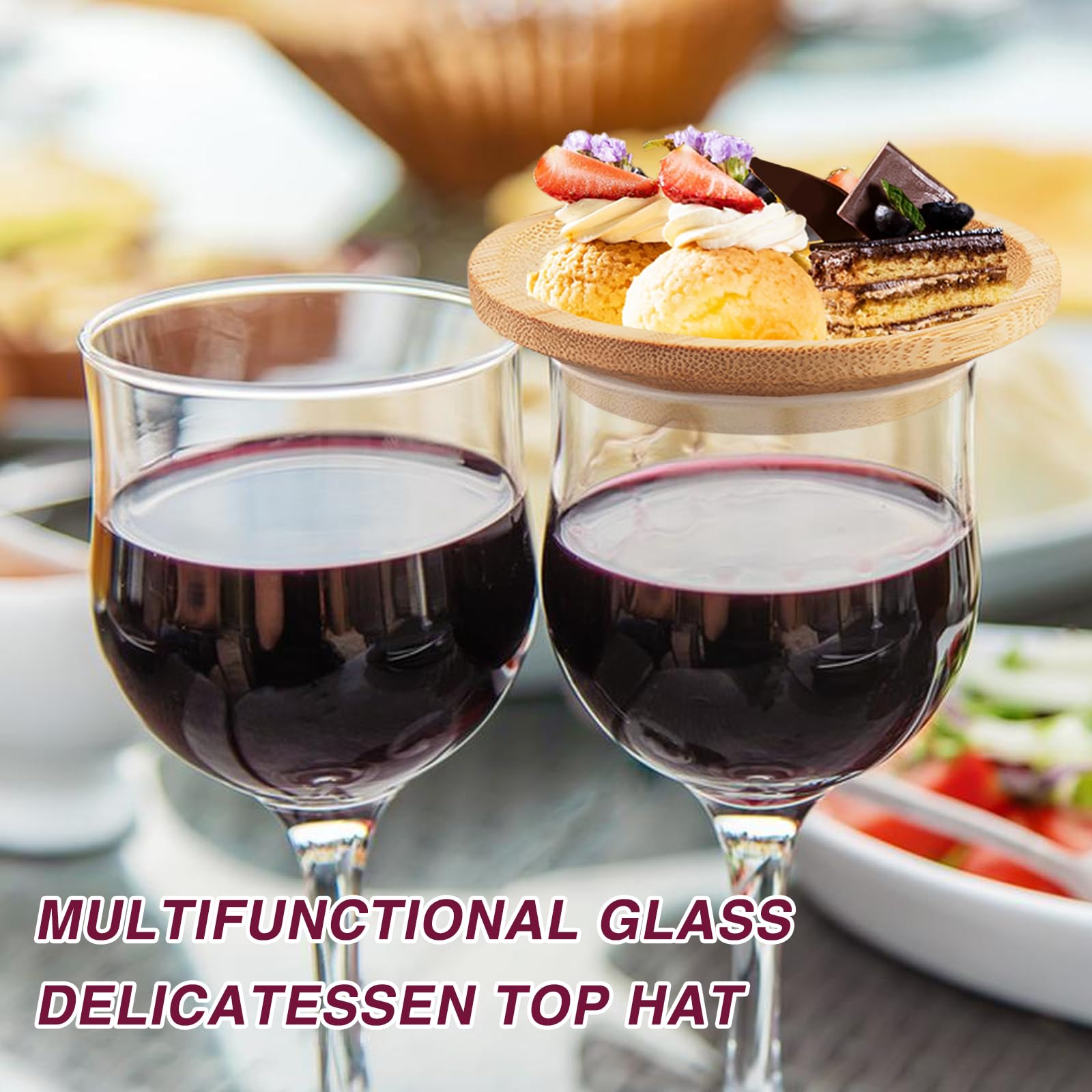 Ruioomeep 10-tlg Weinglas Topper Aus Holz - Praktische Deckel Für Charcuterie & Party Snacks