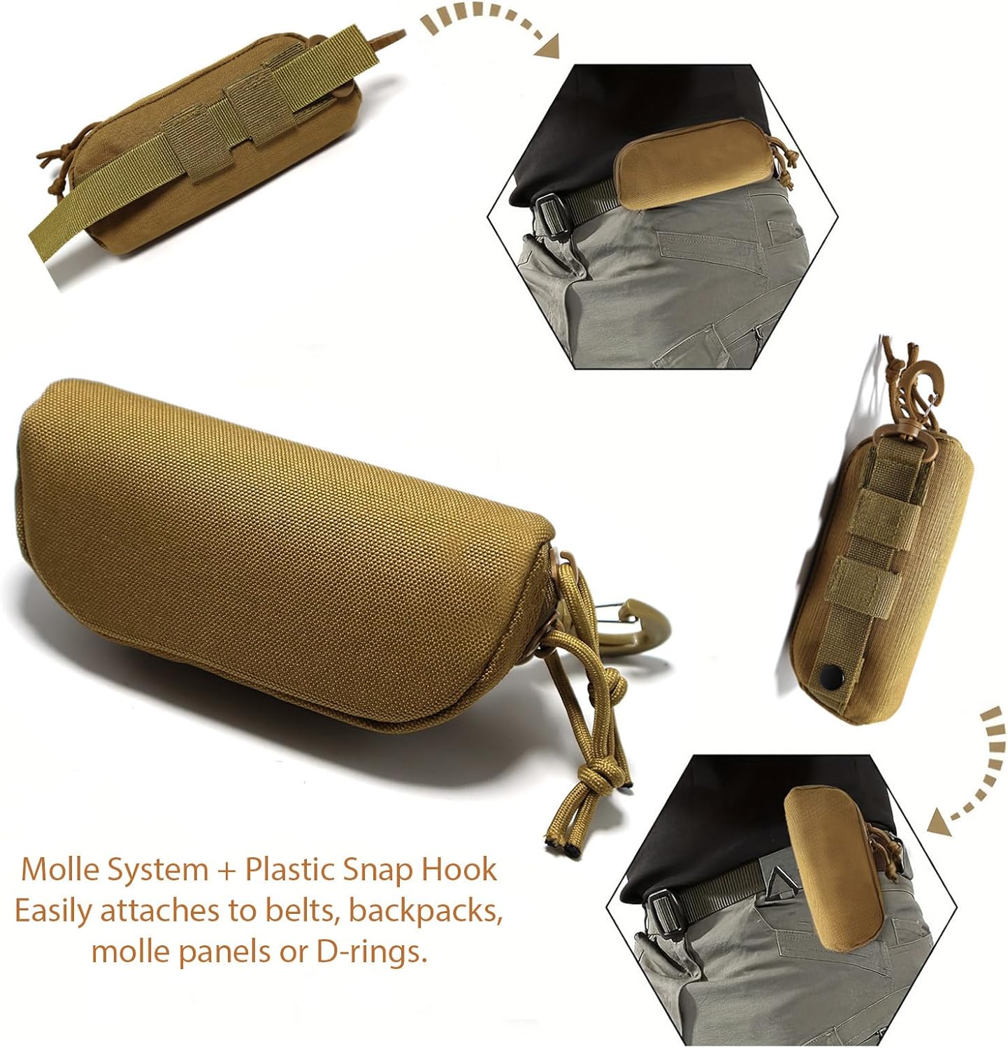 Tactical Molle Glasses Case Tactical Eyeglasses Case Shockproof Sunglasses Carrying Protective Box with Clip - Image 4