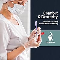 Vista 6 de MED PRIDE - Guantes desechables de examen de vinilo de grado médico, libres de látex y polvo, ultrarresistentes, para atención médica y manejo