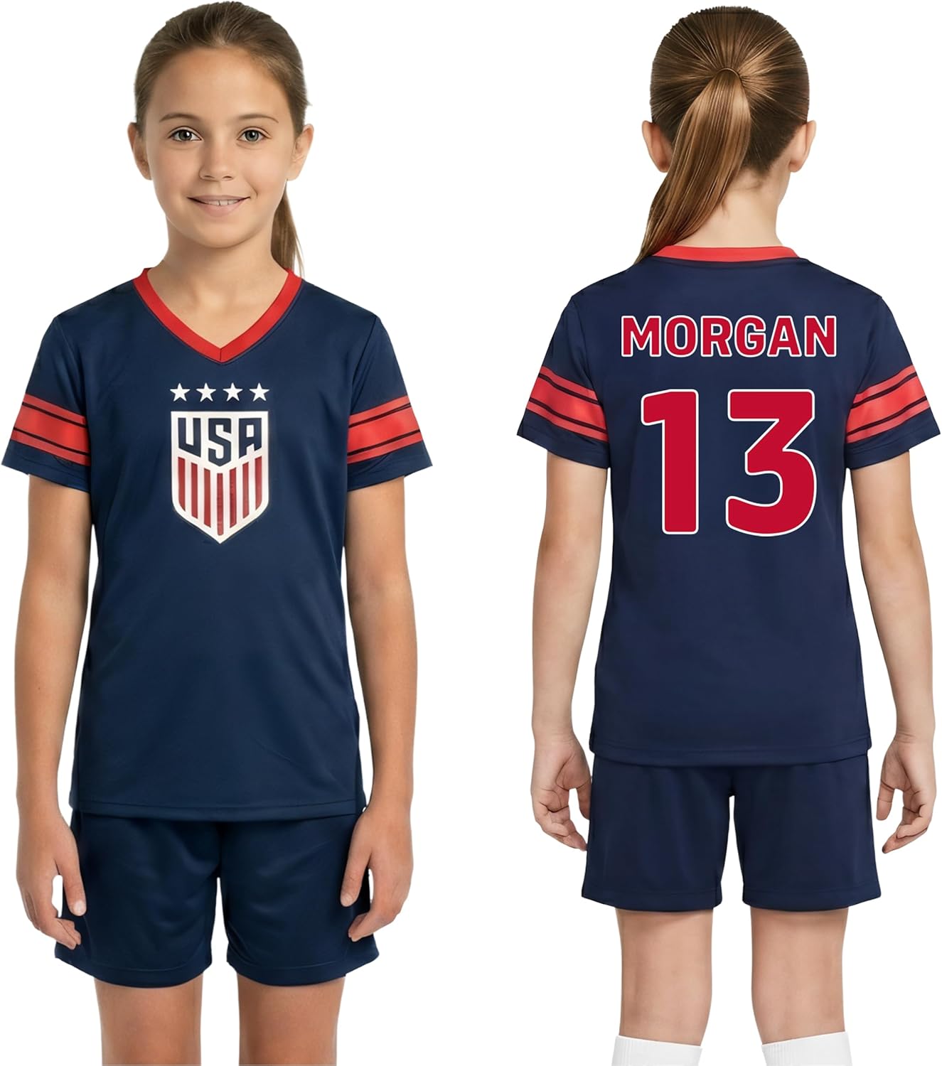 Icon Sports Officially Licensed US Women's National Soccer Team Game Day Shirt - Girls