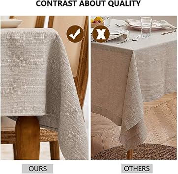 Rectangular Tablecloth Linen Effect Waterproof Washable Tablecloth for Table Decoration