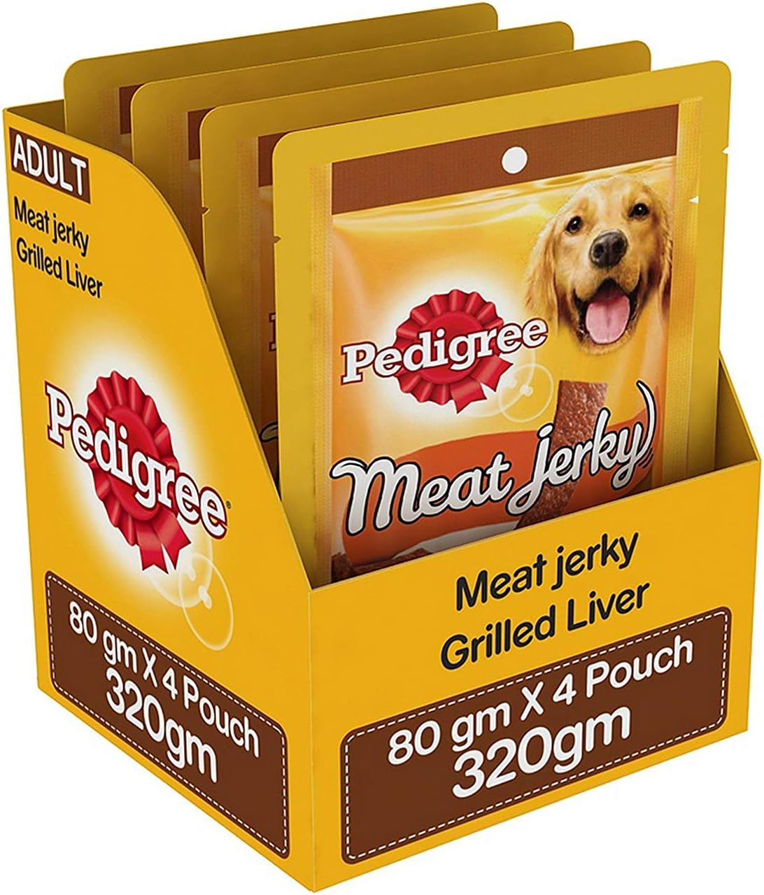 Pedigree Meat Jerky Stix Adult Dog Treats, Grilled Liver – 80 g (Pack of 4) by Jolly and Cutie Pets
