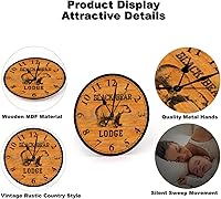 Vista 26 de Quartz Wooden Round Wall Clocks Barn Red Wood Clock Rustic Red Clocks for Farmhouse Decor Silent Wall Clock Modern Wall Hanging Wooden Clock for