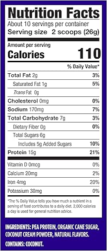 Miniatura 3 de Vega Protein Made Simple Proteína en polvo, vainilla, sin stevia, vegano, a base de plantas, saludable, sin gluten, proteína de guisante para