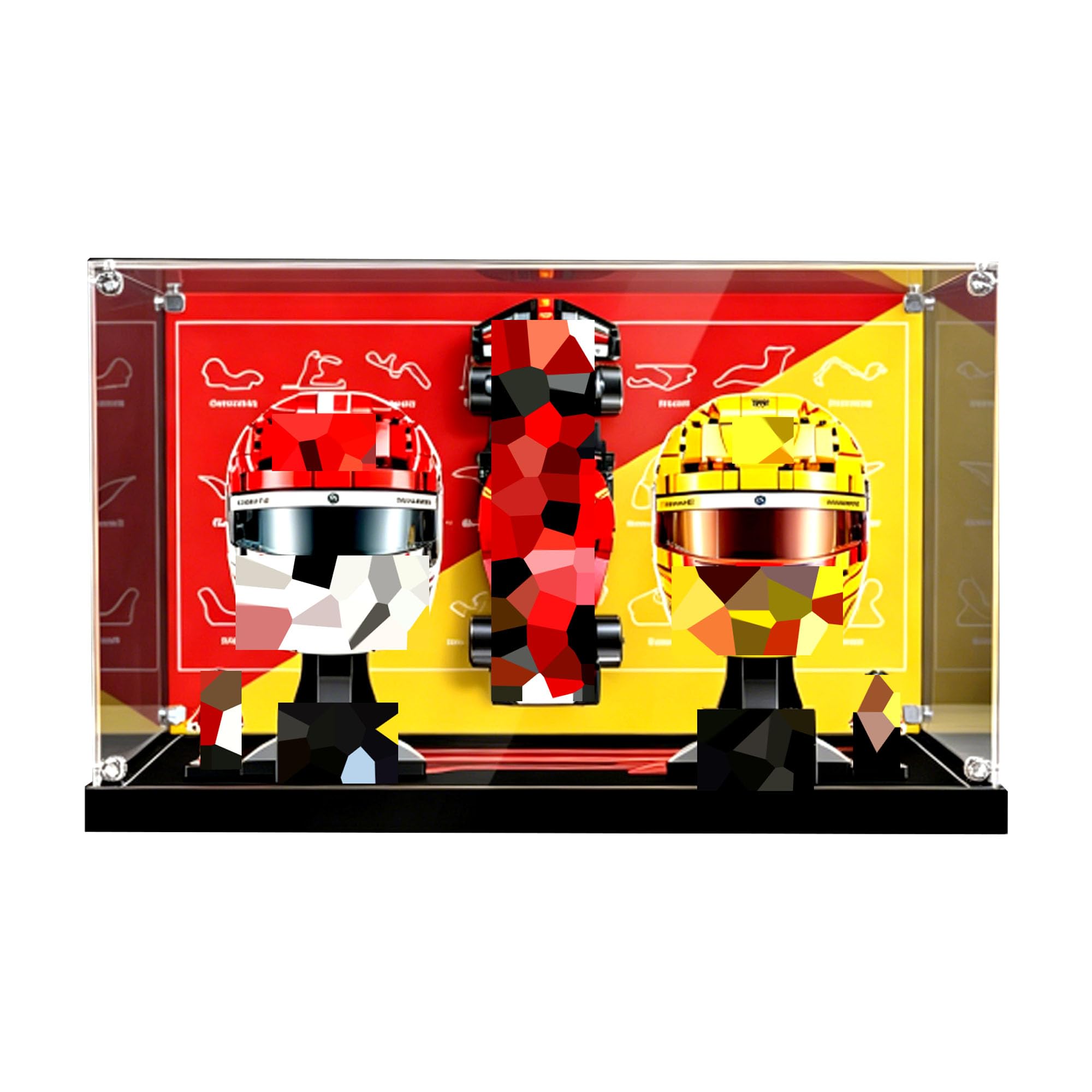 Ddxmml Style Display Case Compatible With Le-Go 43017+43022 Helmet Sets (Style)