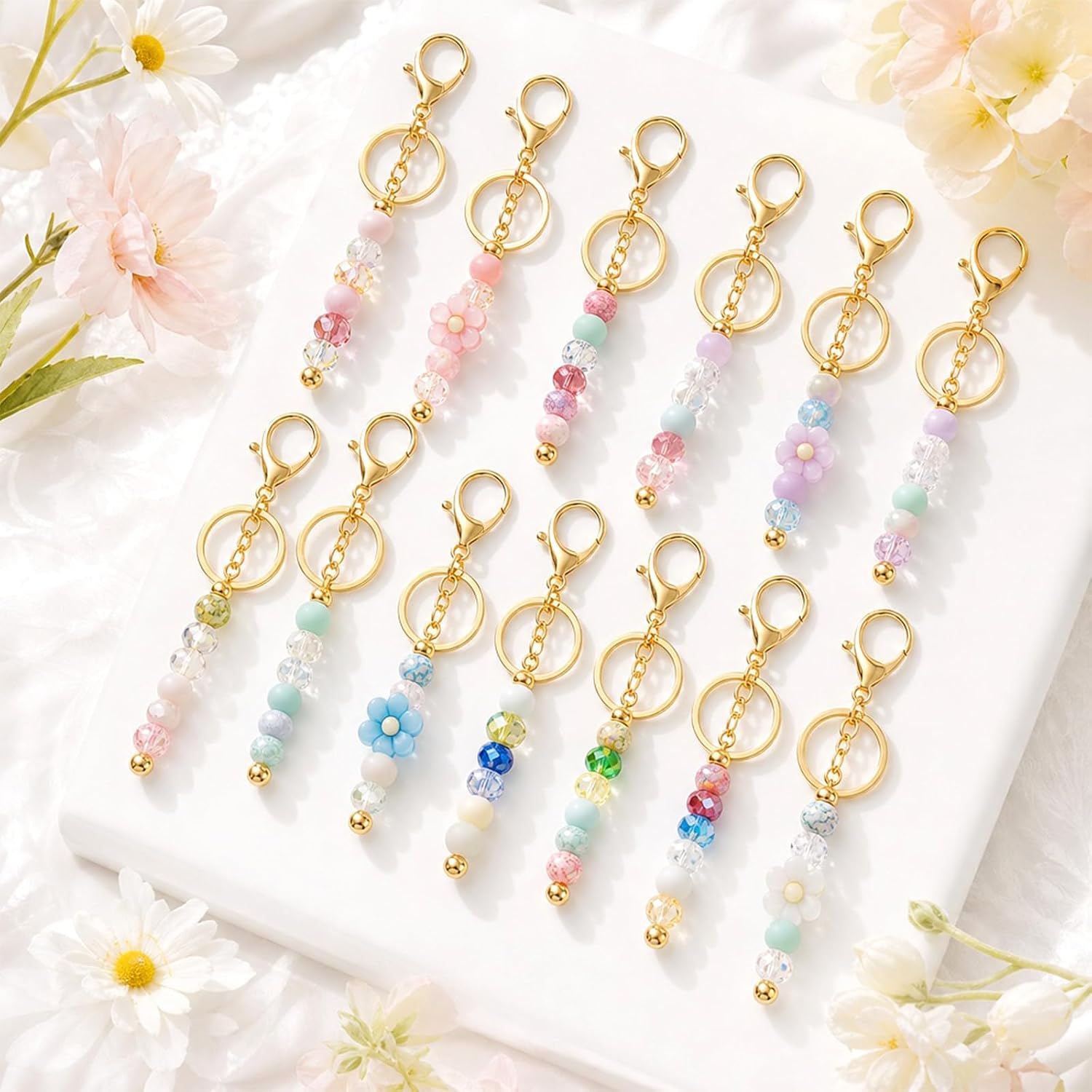 30Pcs Blank Beadable Keychain Bars Bulk Blank Metal Keychain