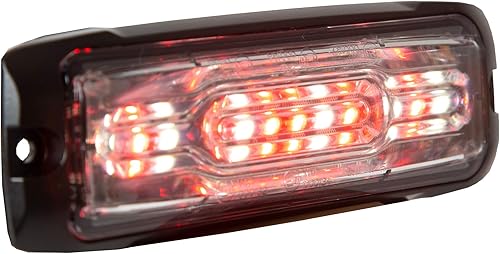 Miniatura 3 de Buyers Products 8890307 Luz estroboscópica LED ultra fina de 5 pulgadas, de doble color, rojotransparente, 12 LED, carcasa de aluminio, luz