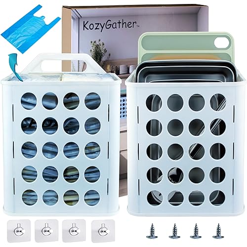 Plastic Bag Holder (2sets/Pack) Grocery Bag Holder Dirty Clothes Basket and Kitchen Organizer.…