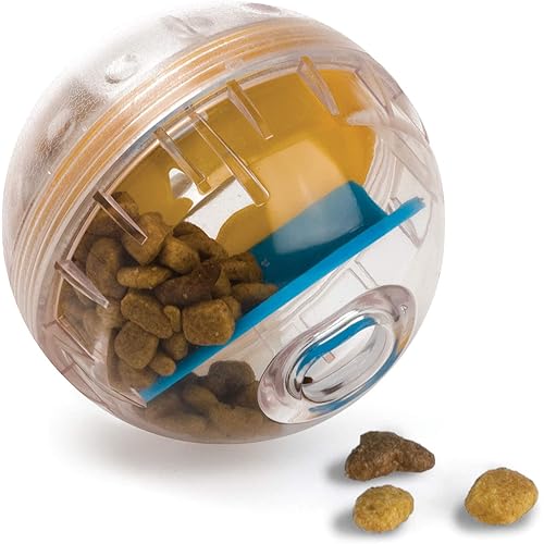 Pet Zone IQ Treat Ball Dog Treat Dispenser Toy Ball Interactive Dog Toy - 3" Dog Food Toy Stimulation, Slow Feeder