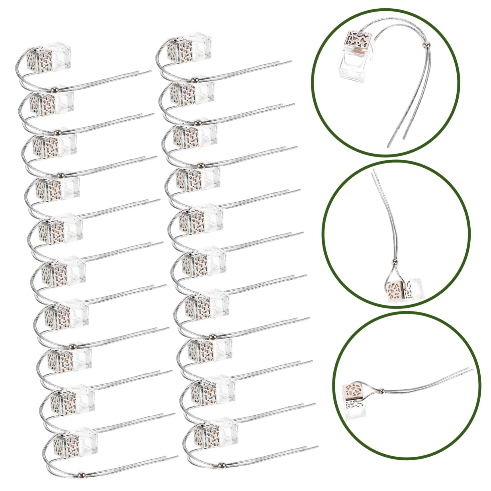 Vaguelly 20 Stück Auto Aroma Diffusor aus Glas 8ml Tragbar und Einfach zu Verstauen Hängende Diffusorflaschen für Fahrzeug und Wohnkultur