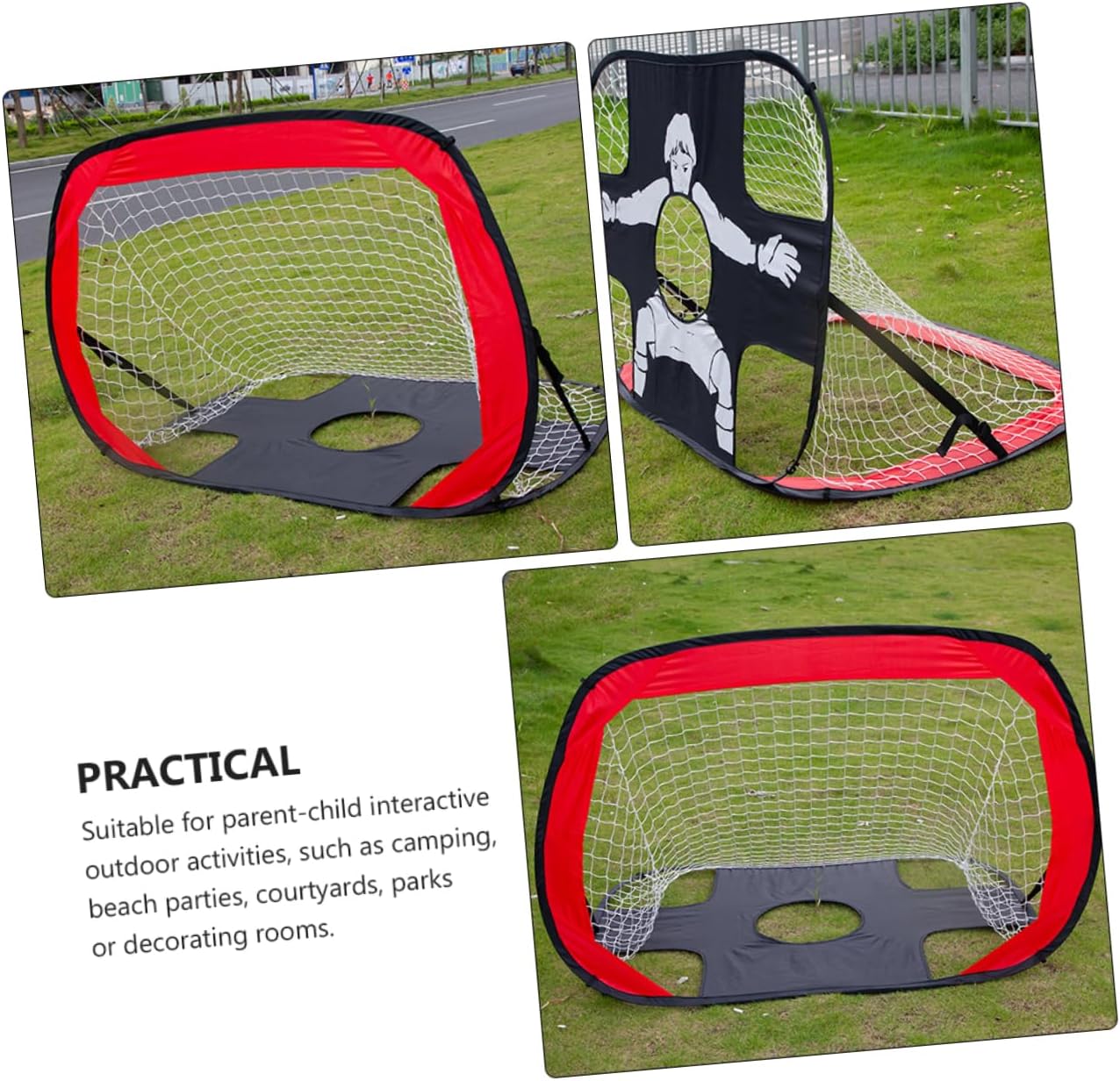 Mikinona Outdoor Portable Soccer Goal Set for Boys and Girls Foldable Football Gate Net Lightweight Frame for Backyard Play and Training