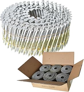 kimllier 3600 Count Coil Siding Nail Full Round Head Wire Collated Coil 1-1/2-Inch x .092-Inch Ring Shank Hot Dipped Galvanized