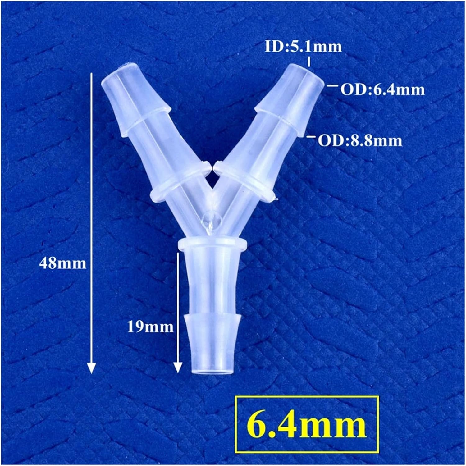 5~200pcs 2.4~12.7mm PP Y-Style Tee Connectors Aquarium Tank Air Pump Aerator Hose Joint Irrigation System Water Pipe Fittings(6.4mm,200 Pieces)