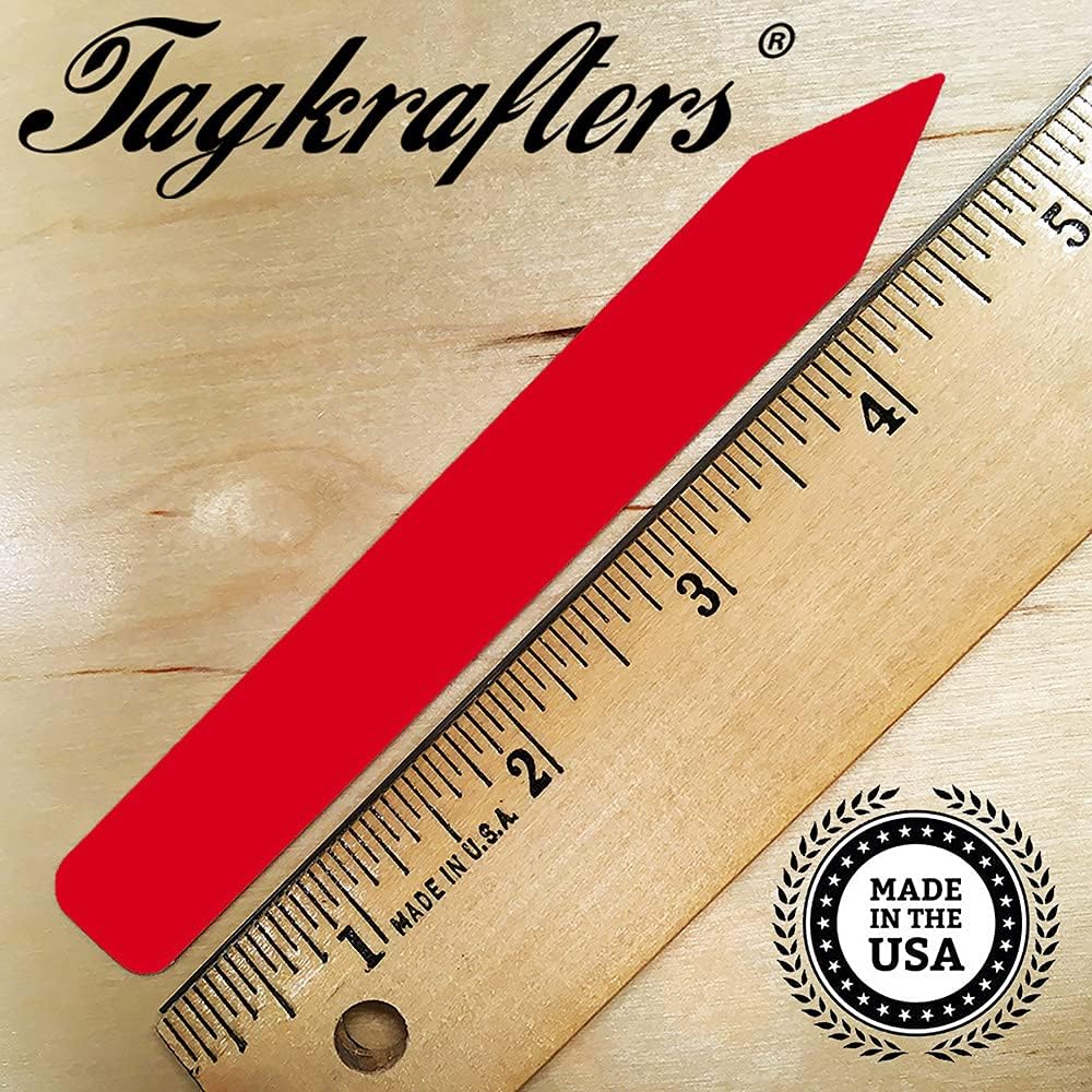 5" x 5/8" RED Premium Pot Stakes with Marker - 2,000 Pcs - Plastic Plant Tags and Labels - Nursery Garden Tree Labels Waterproof Writeable | Made in The USA |
