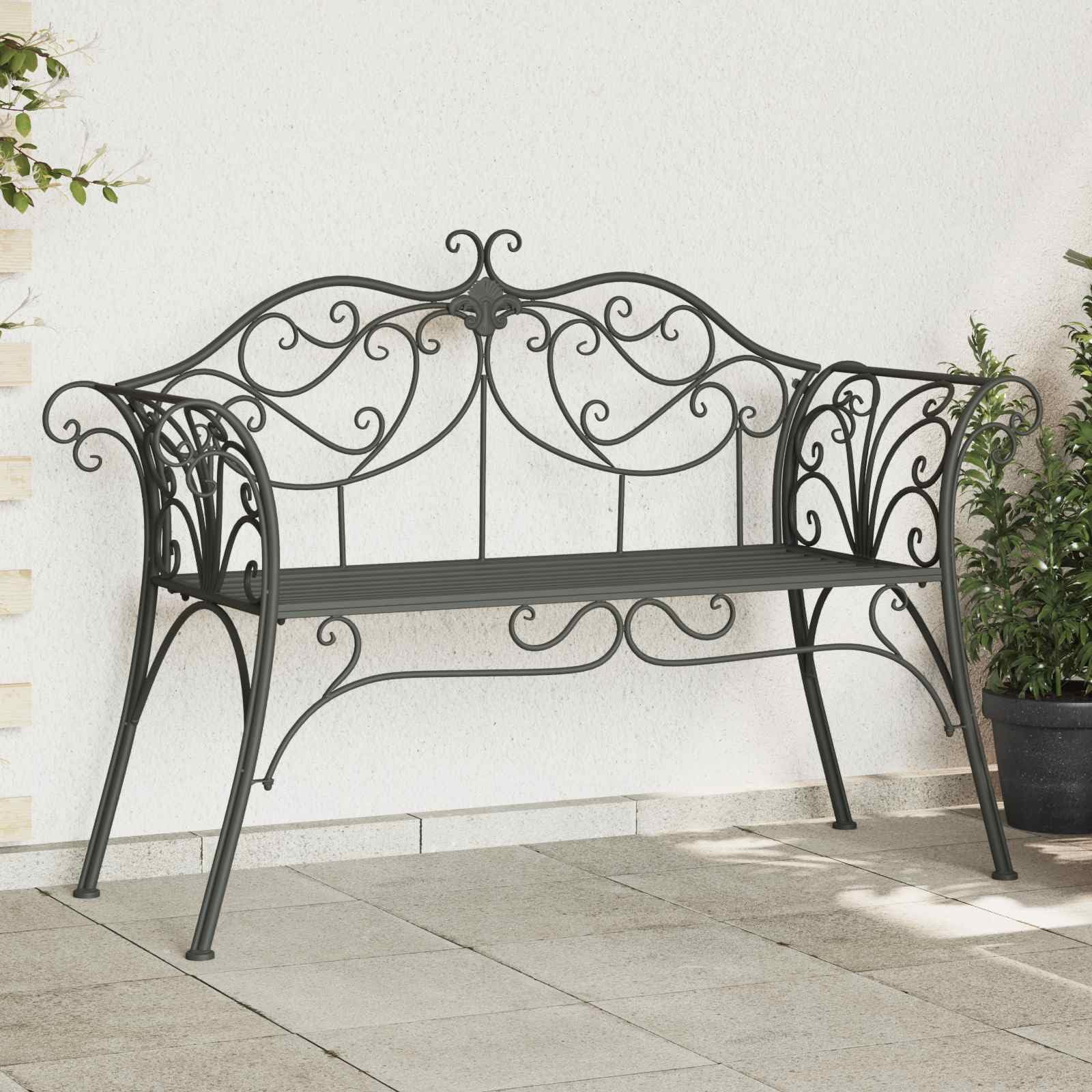 Ławka ogrodowa 2-osobowa 130 x 47 x 90 cm Stal