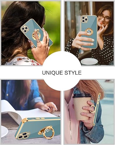 Miniatura 5 de BENTOBEN Funda compatible con iPhone 11 Pro con soporte de anillo de 360 a prueba de golpes soporte magnético soporte para automóvil mujeres y