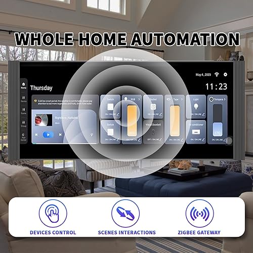 Miniatura 3 de Panel de control inteligente para el hogar, atenuador de 12 pulgadas y reproductor de música de fondo, interruptor temporizador de control de