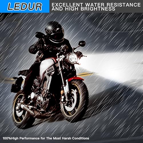 Miniatura 6 de LEDUR Faros delanteros LED redondos C2 de 7 pulgadas para motocicleta con cubo de vivienda, luz de señal de giro de alta lo, DRL, anillo de