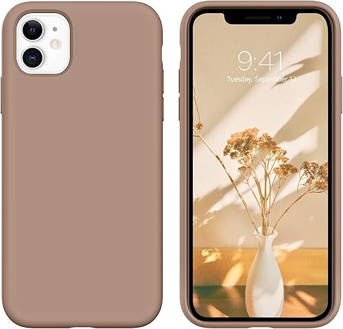 GUAGUA Funda compatible con iPhone 11, silicona líquida, gel suave, goma delgada, forro de microfibra, con textura, a prueba de golpes, funda