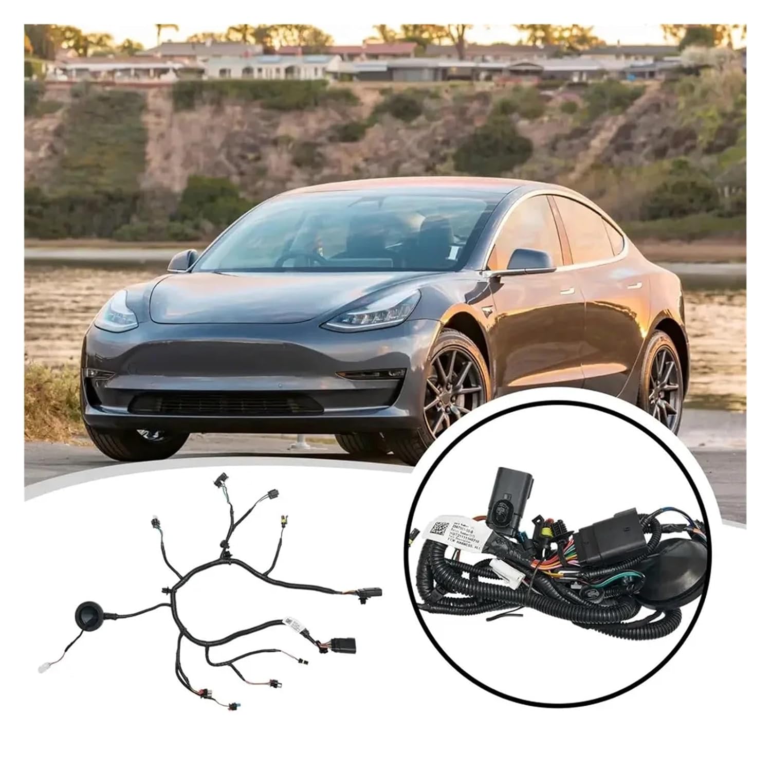 フロントガントリー配線ハーネス ウォータータンクフレーム テスラアクセサリーモデルY 2567961-00-Bと互換性あり