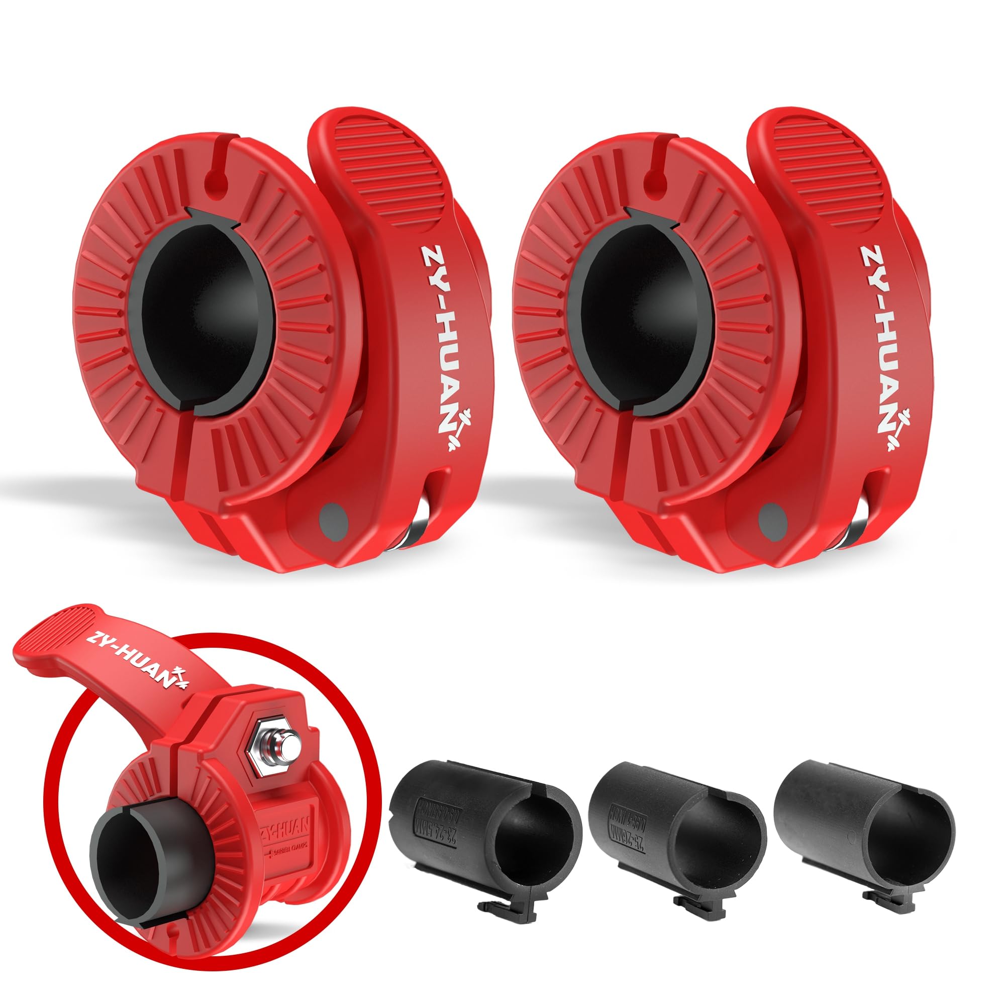 Clip per bilanciere Pro da 2,5 cm, morsetti per bilanciere da 2,3-3 cm, clip a sgancio rapido per bilancieri olimpici multi-dimensione, regolabili