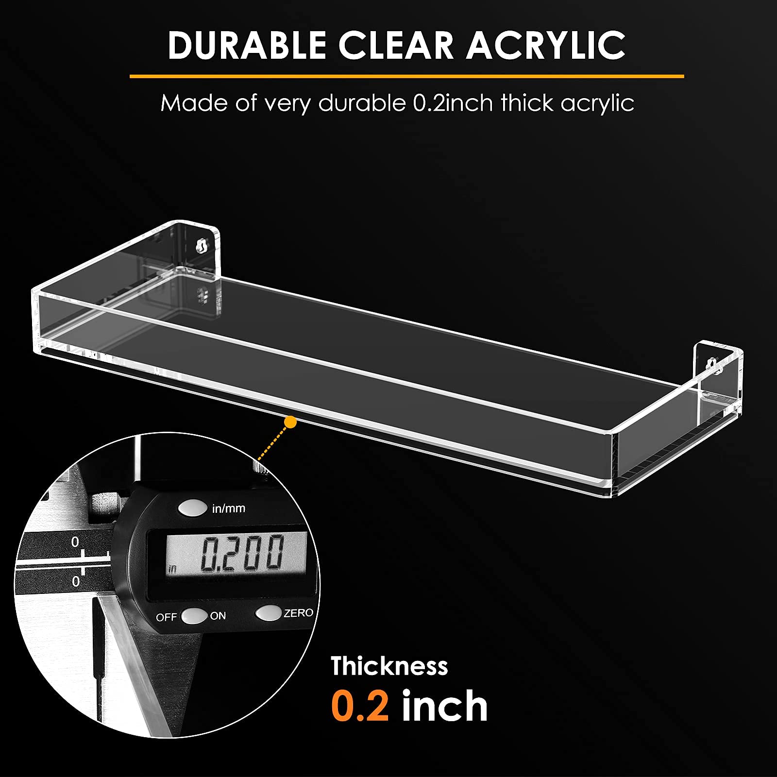 Buy MaxGear Acrylic Shelves Clear Floating Shelves for Wall, Heavy Duty Acrylic Clear Display
