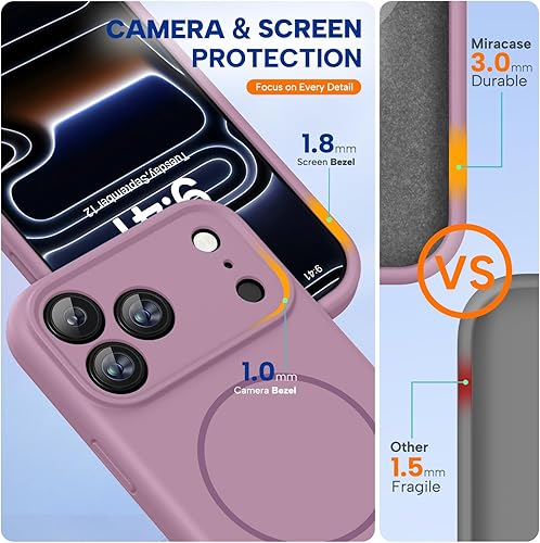 Miniatura 1268 de Miracase - Funda diseñada para iPhone 11 con protector de pantalla, funda de goma de silicona líquida, protección total contra caídas y a prueba