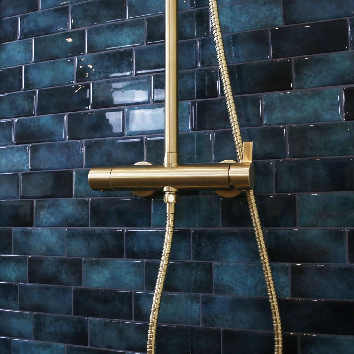 Essebagno 9025614 Delice II mechaniczna kolumna prysznicowa szczotkowana złota 300