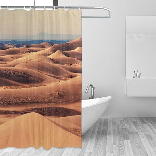 Miniatura 3 de Sahara Desert Dune - Cortina de ducha de plástico de 72 x 72 pulgadas, cortinas de ducha extralargas para baño, juego de cortinas de baño con