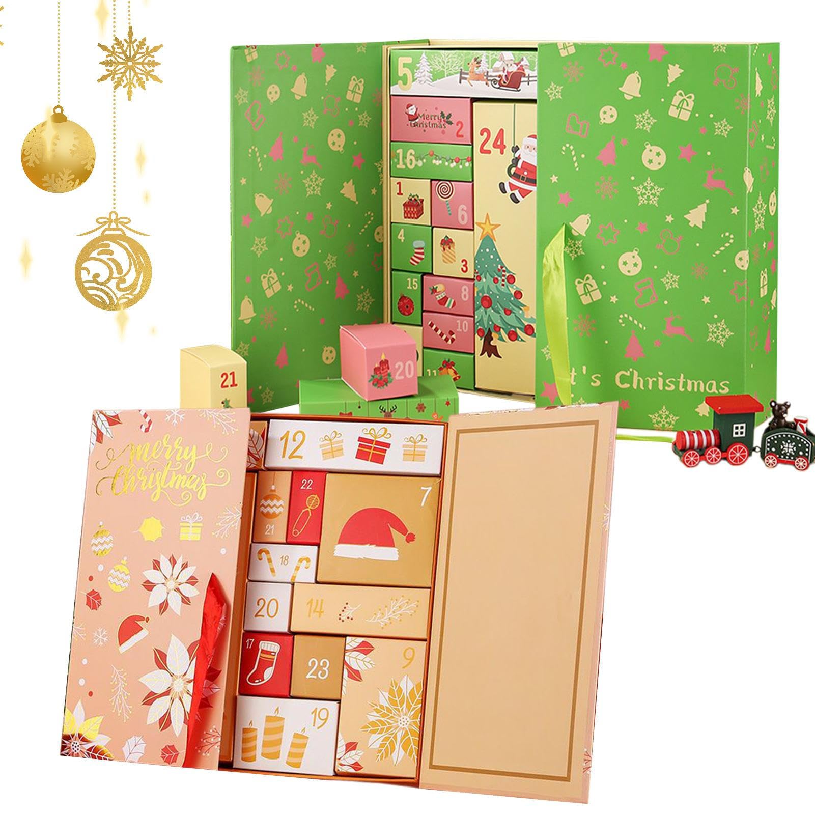 Calendario De Adviento Reutilizable Tarjeta Manuscrita Para Recuerdos | Adviento Vacía para Llenar 24 Días 2025 para Niños Adultos Dulces Joyería Papelería Chocolate Escritorio