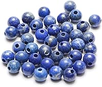 Vista 12 de AD Beads Cuentas de gema natural de 8 mm redondas sueltas con gran agujero de 2,5 mm, 40 piezas (turquesa africana)