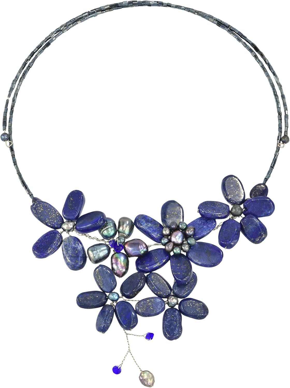 蓄光するスノークリスタルのチャーム【12月ブルーレースアゲート】 蓄光するスノークリスタルのチャーム【12月ブルーレースアゲート