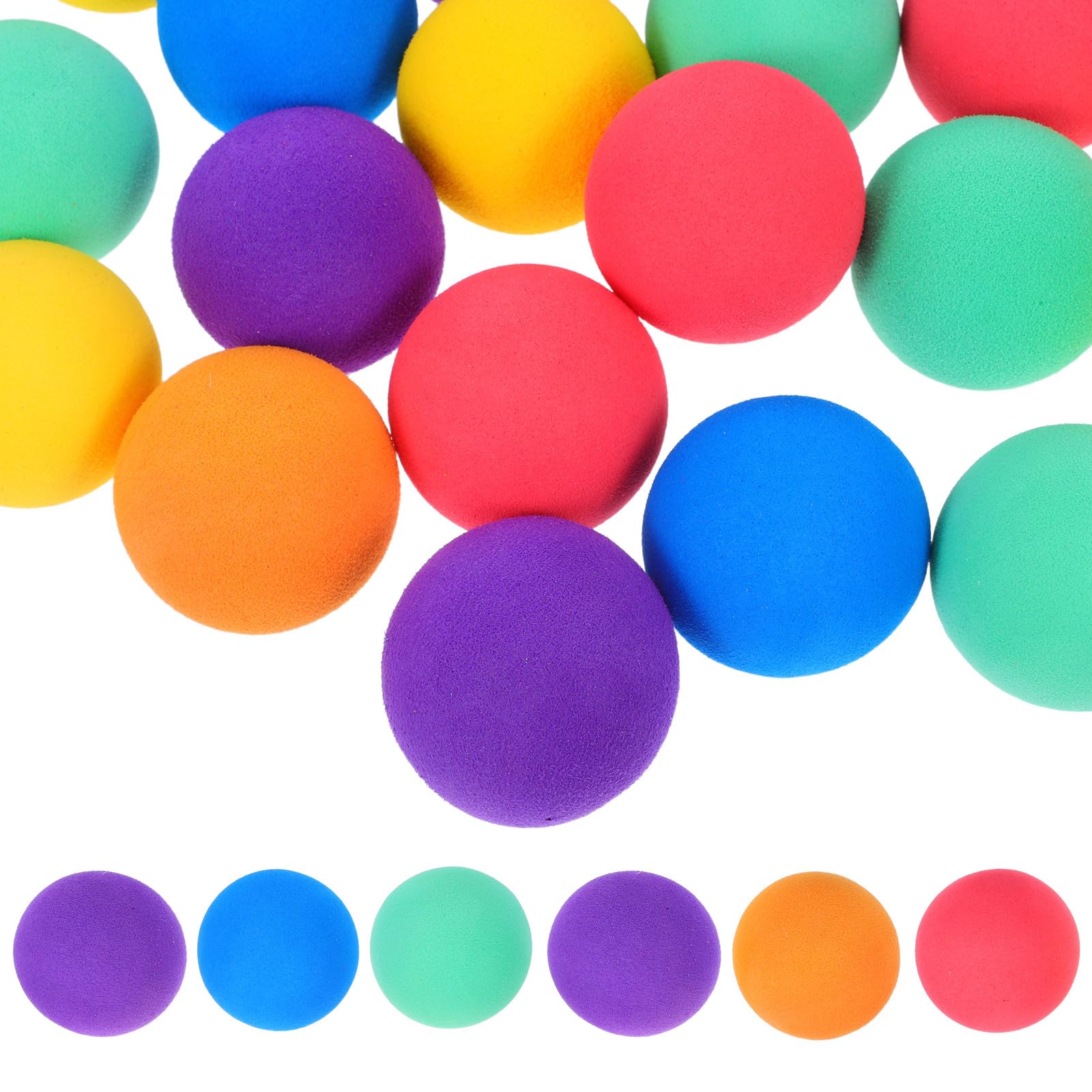 SEWACC 24pcs Soft Foam Balls, 1. 57 Inch Mini Eva Sponge Stress Balls for Sensory Play, Birthday Party Favors, Indoor Outdoor Use, Mixed Colors