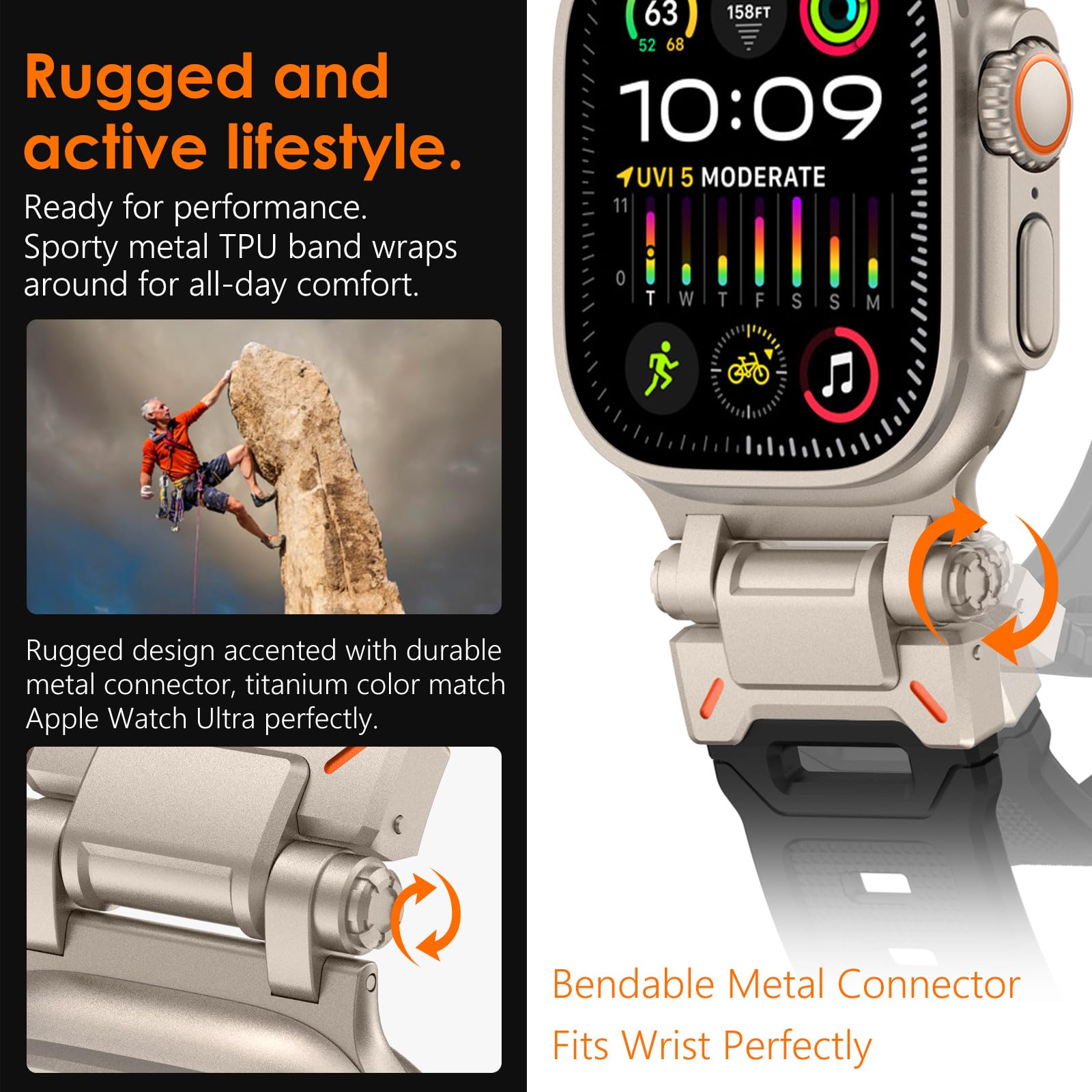WINGLE Compatible for Apple Watch Strap 49mm 46mm 45mm 44mm 42mm(series 3) - Image 4