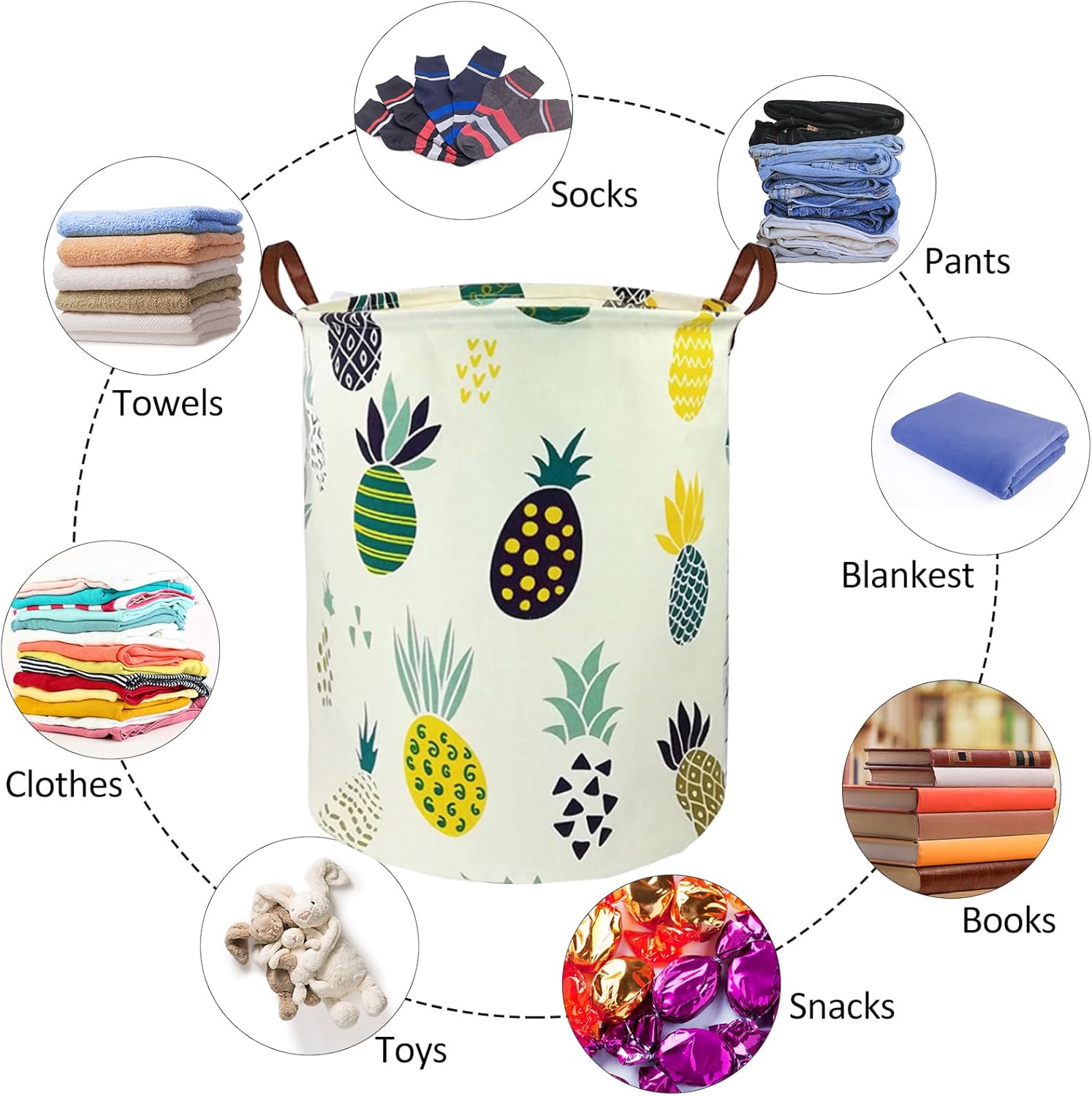 Collapsible Laundry Basket in Bedroom Waterproof Laundry Hamper in Bathroom Large Laundry Bag in College Dormitory Cloakroom Livingroom Nursery Organizer Toy Bin
