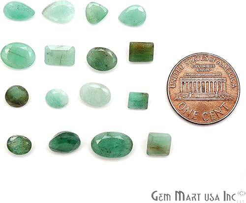 Miniatura 2 de Piedras sueltas esmeralda, piedras preciosas sueltas, piedras facetadas, piedras preciosas, piedras de ajuste de joyería, piedra natal, 0.236x0.354