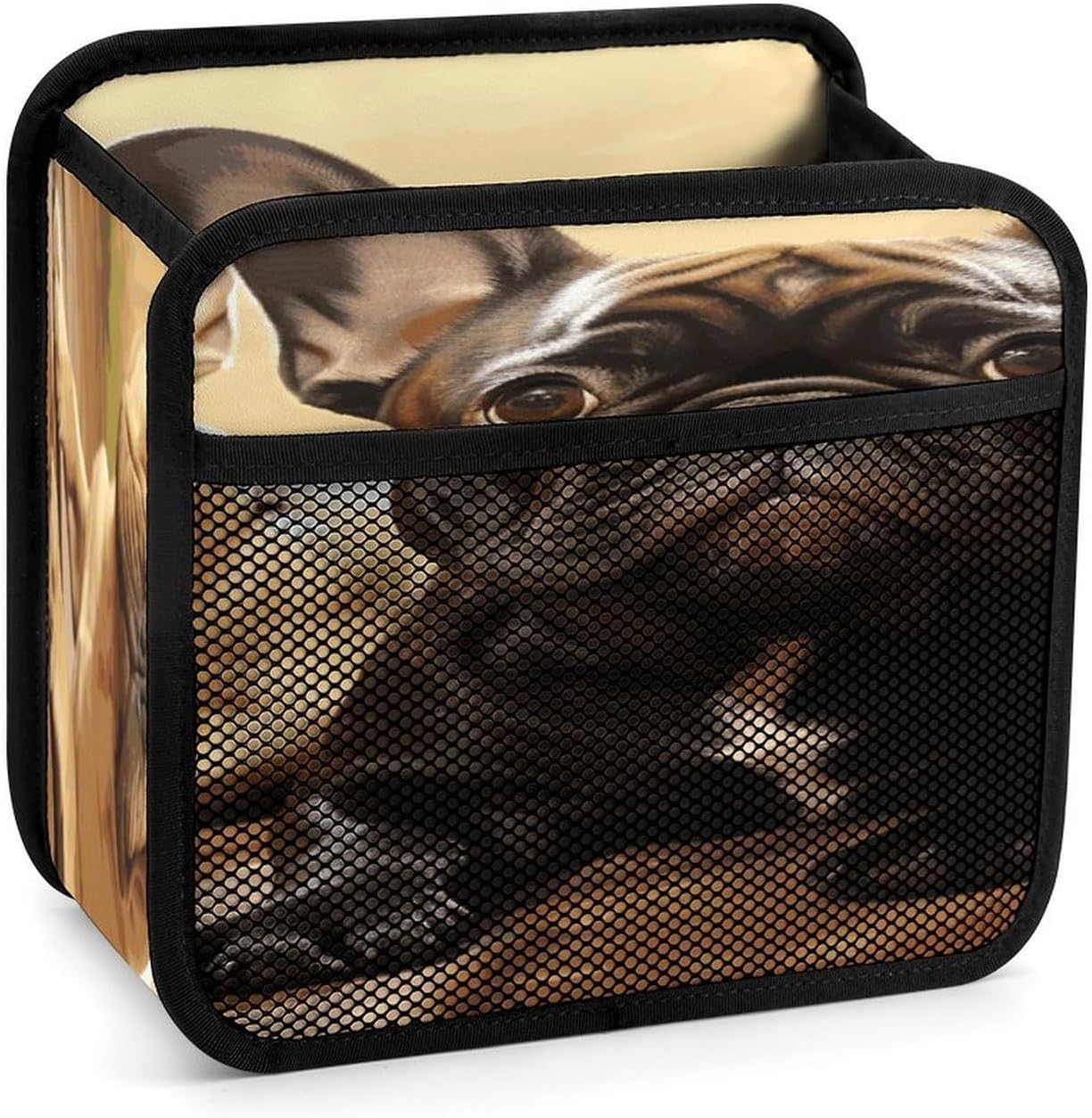 Cute French Bulldog Graphics Car Seat Organizer with Storage Pockets